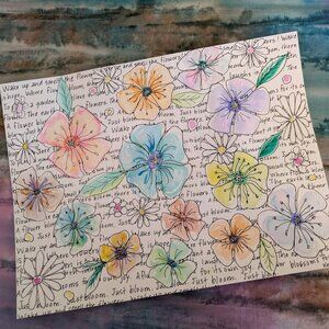 Flower Watercolor Painting with Flower Quotes